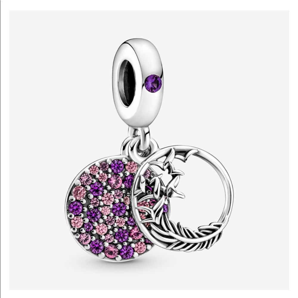 Pavé Feather Dangle Pandora charm.